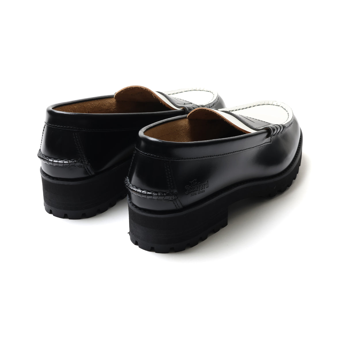 WOMENS TANK SOLE LOAFERS / BLACK WHITE – THE KENFORD FINESHOES