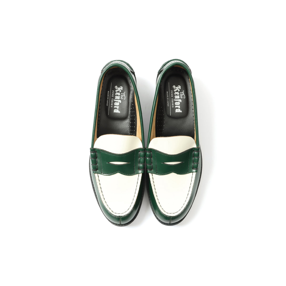WOMENS TANK SOLE LOAFERS / GREEN WHITE – THE KENFORD FINESHOES