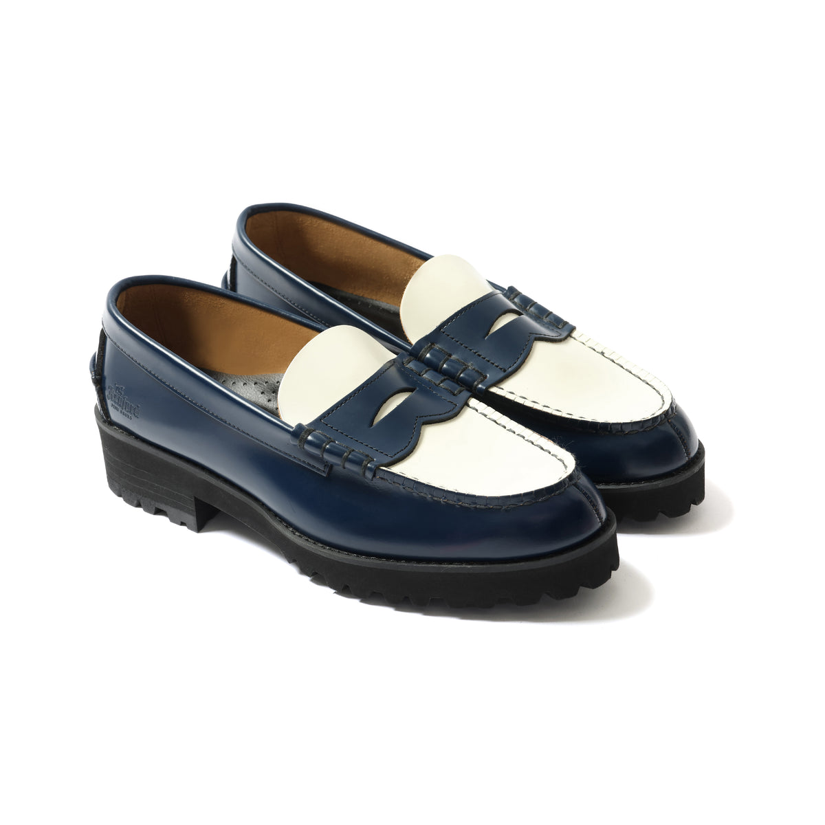 WOMENS TANK SOLE LOAFERS / NAVY WHITE – THE KENFORD FINESHOES