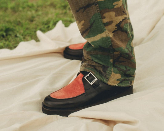 #103 Black Red Suede