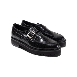 【9/19(sat) 12:00 発売開始】WOMENS NEW CLASSIC U-MOC MONK STRAP / BLACK CROCODILE