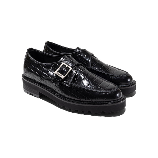 【9/19(sat) 12:00 発売開始】WOMENS NEW CLASSIC U-MOC MONK STRAP / BLACK CROCODILE