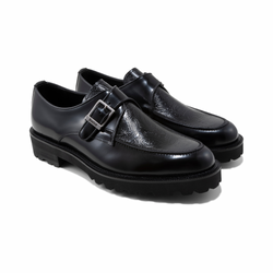 [Available at THE KENFORD FINESHOES TOKYO from Saturday, January 17th] MENS NEW CLASSIC U-TIP MONK STRAP / BLACK BLACK PAISLEY