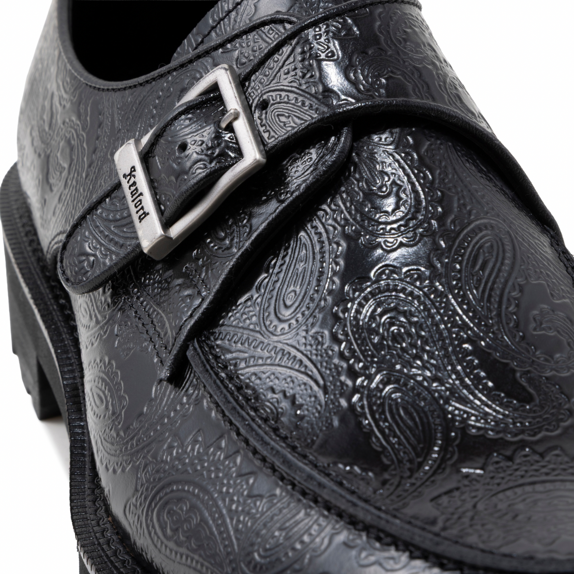 MENS NEW CLASSIC U-TIP MONK STRAP / BLACK PAISLEY - モンク MENS NEW CLASSIC U-TIP MONK STRAP / BLACK PAISLEY - モンク
