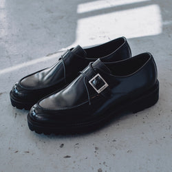 MENS NEW CLASSIC U-MOC MONK STRAP / BLACK