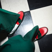 MENS COMBI LOAFERS/GREEN RED 