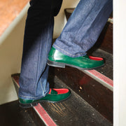 MENS COMBI LOAFERS / GREEN RED