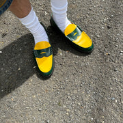 MENS COMBI LOAFERS / GREEN YELLOW