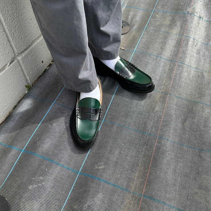 MENS COMBI LOAFERS / BLACK GREEN