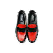 MENS COMBI LOAFERS / BLACK RED