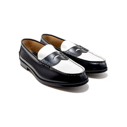 MENS COMBI LOAFERS / BLACK WHITE