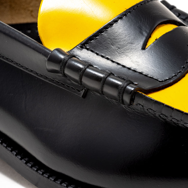 MENS COMBI LOAFERS / BLACK YELLOW 