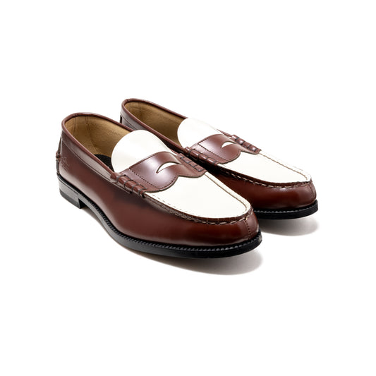 MENS COMBI LOAFERS / DARK BROWN WHITE
