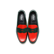 MENS COMBI LOAFERS / GREEN RED