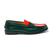 MENS COMBI LOAFERS / GREEN RED