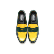 MENS COMBI LOAFERS/GREEN YELLOW 