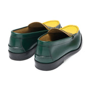 MENS COMBI LOAFERS/GREEN YELLOW 