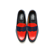 MENS COMBI LOAFERS / NAVY RED