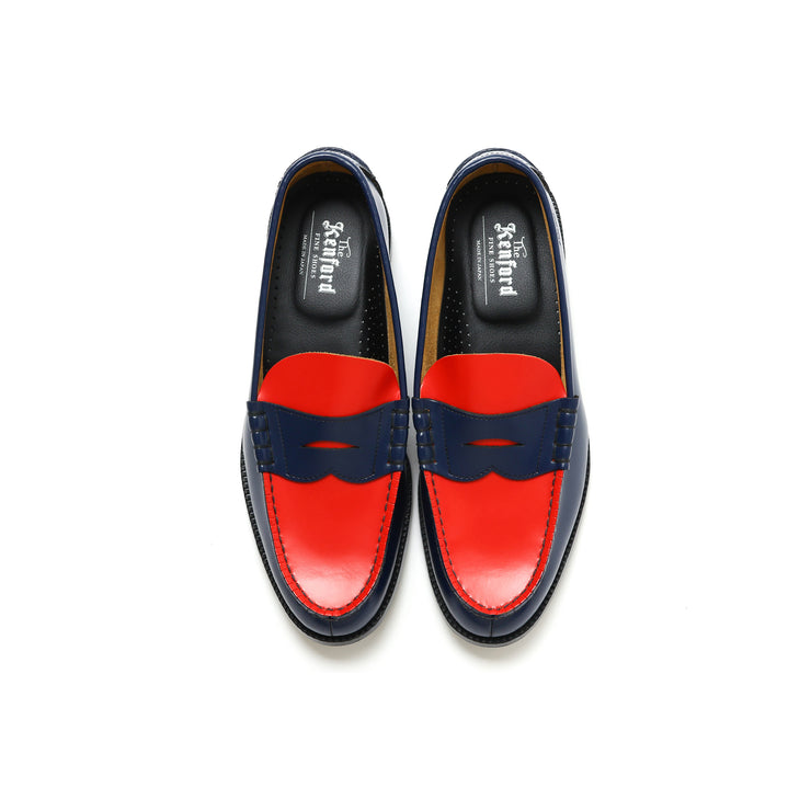 MENS COMBI LOAFERS / NAVY RED