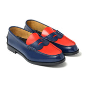 MENS COMBI LOAFERS / NAVY RED