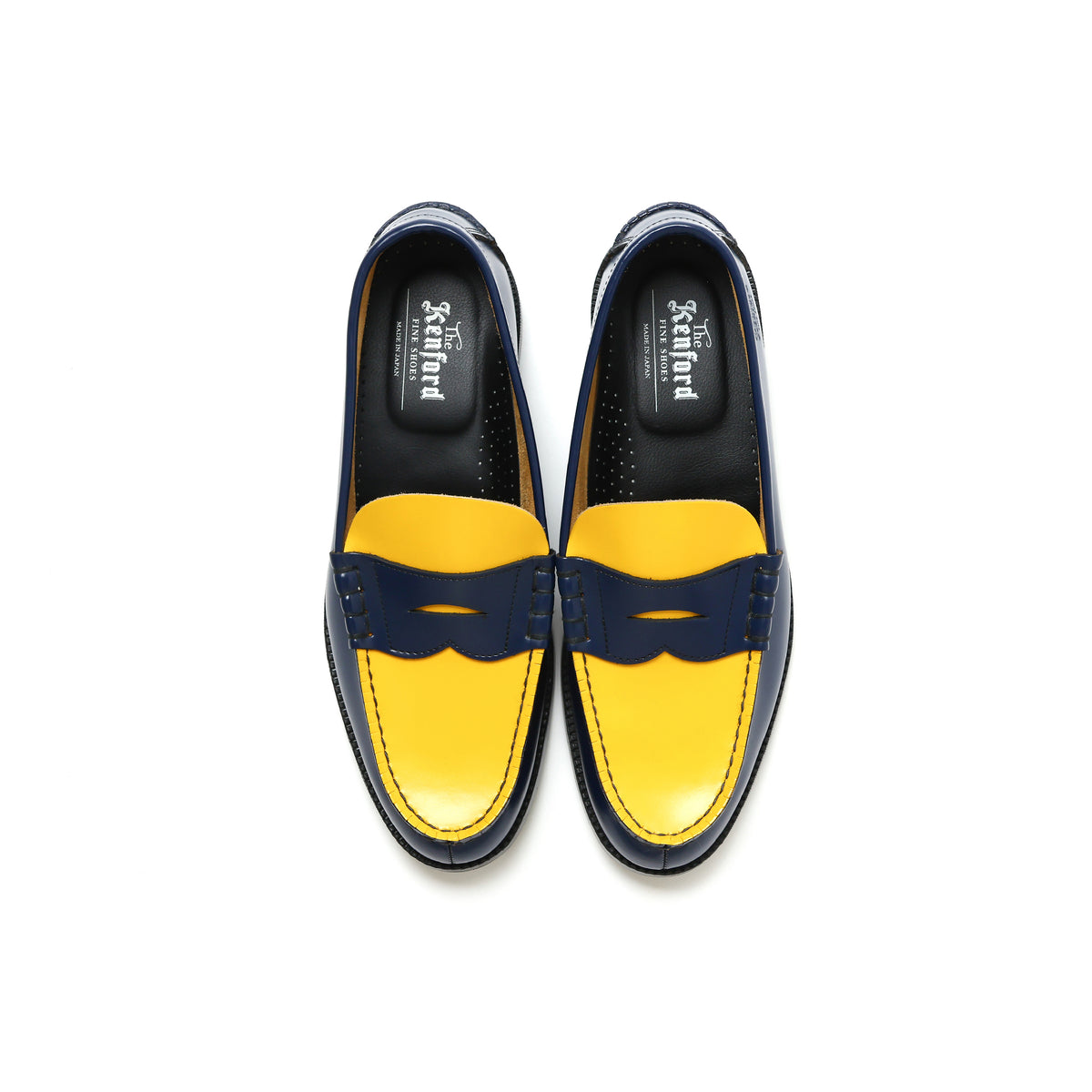 mens combi loafers / navy yellow