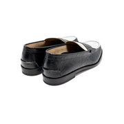 MENS EMBOSSED LOAFERS / BLACK WHITE PAISLEY