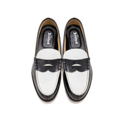 MENS EMBOSSED LOAFERS / BLACK WHITE PAISLEY