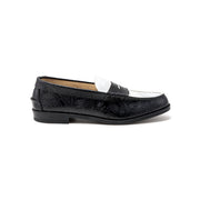 MENS EMBOSSED LOAFERS / BLACK WHITE PAISLEY