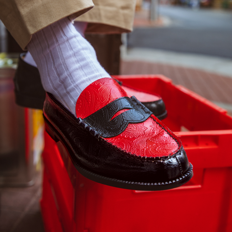 [On sale from 12:00 on Wednesday, January 29th] MENS / EMBOSSED LOAFERS / BLACK RED