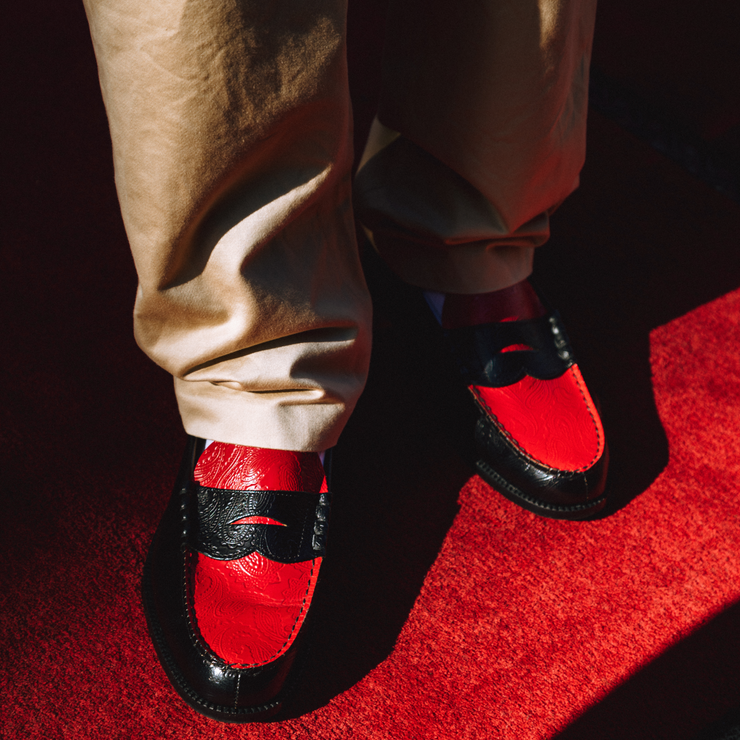 [On sale from 12:00 on Wednesday, January 29th] MENS / EMBOSSED LOAFERS / BLACK RED