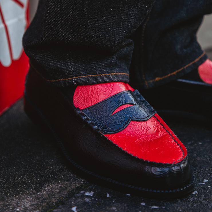 [On sale from 12:00 on Wednesday, January 29th] MENS / EMBOSSED LOAFERS / BLACK RED