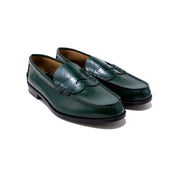MENS EMBOSSED LOAFERS / GREEN PAISLEY