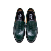 MENS EMBOSSED LOAFERS / GREEN PAISLEY