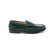 MENS EMBOSSED LOAFERS / GREEN PAISLEY