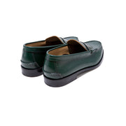 MENS EMBOSSED LOAFERS / GREEN PAISLEY
