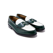 MENS EMBOSSED LOAFERS / GREEN WHITE PAISLEY