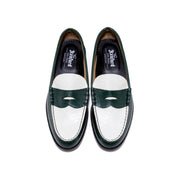 MENS EMBOSSED LOAFERS / GREEN WHITE PAISLEY