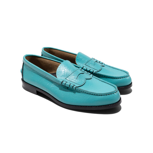 7/22(wed) 10:00～販売開始『ISETAN MEN'S CREATORS』先行 MENS EMBOSSED LOAFERS / TURQUOISE BLUE PAISLEY