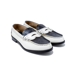 【7/31(fri) 12:00発売開始】MENS EMBOSSED LOAFERS / WHITE BLACK PAISLEY
