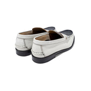 MENS EMBOSSED LOAFERS / WHITE BLACK PAISLEY