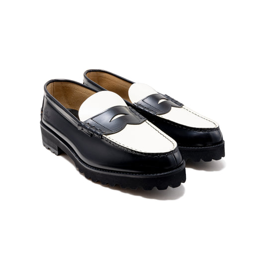MENS TANK SOLE LOAFERS / BLACK WHITE