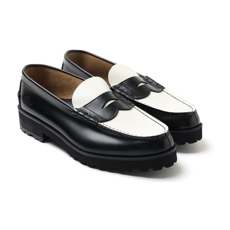 MENS TANK SOLE LOAFERS/BLACK WHITE 