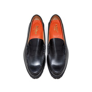 【8月29日（金）11:00~ AVIREX SHIBUYAにて先行発売開始】MENS TANK SOLE LOAFERS "ICON of FLIGHT" / BLACK NYLON EMBOSSED