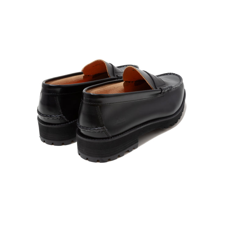 【8月29日（金）11:00~ AVIREX SHIBUYAにて先行発売開始】MENS TANK SOLE LOAFERS "ICON of FLIGHT" / BLACK NYLON EMBOSSED