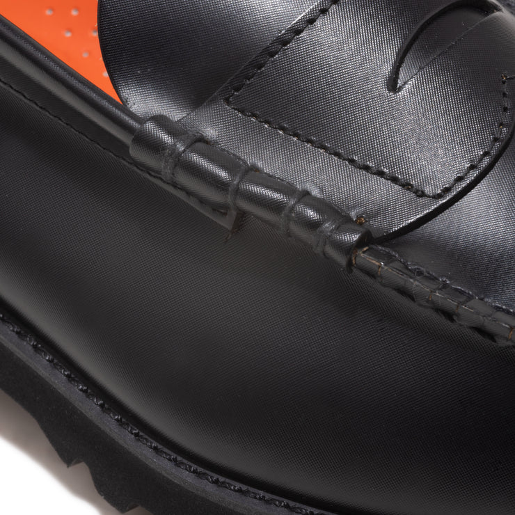 【8月29日（金）11:00~ AVIREX SHIBUYAにて先行発売開始】MENS TANK SOLE LOAFERS "ICON of FLIGHT" / BLACK NYLON EMBOSSED