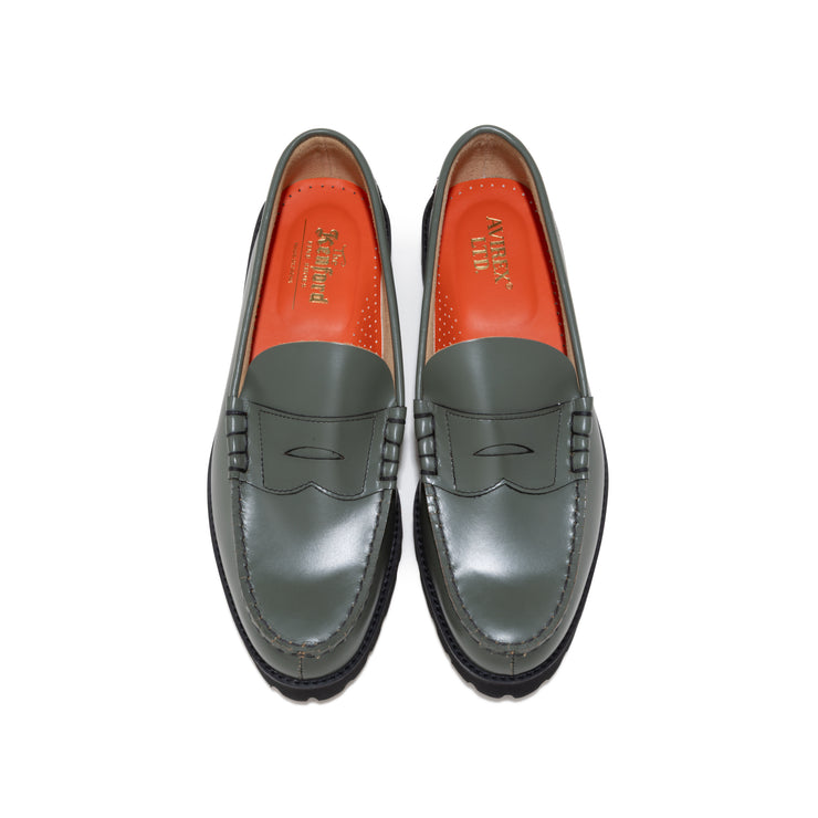 【8月29日（金）11:00~ AVIREX SHIBUYAにて先行発売開始】MENS TANK SOLE LOAFERS "ICON of FLIGHT" / SAGE NYLON EMBOSSED