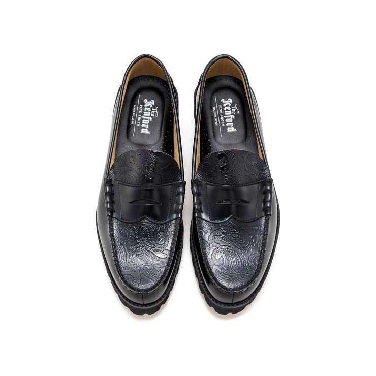 [Sales start on Friday, October 25th at 12:00] MENS TANK SOLE LOAFERS / BLACK BLACK PAISLEY