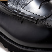 MENS TANK SOLE LOAFERS / BLACK BLACK PAISLEY