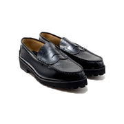 MENS TANK SOLE LOAFERS / BLACK BLACK PAISLEY