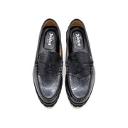 MENS TANK SOLE LOAFERS / BLACK PAISLEY